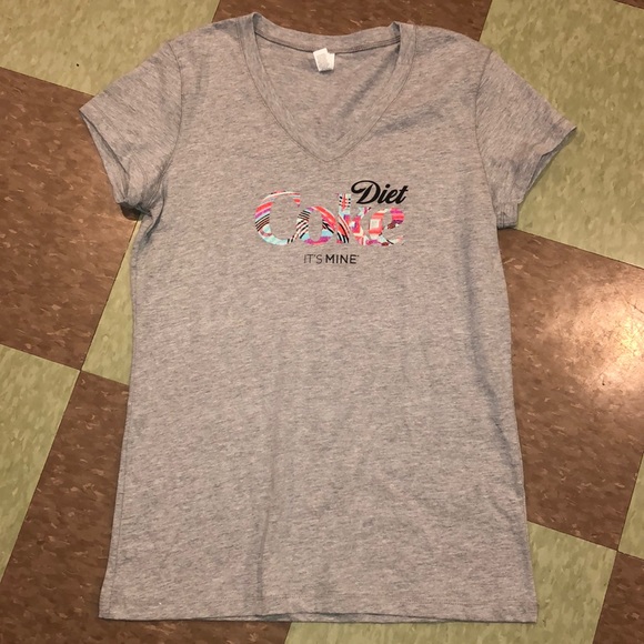 Diet Coke v neck Cotton T-shirt md soda pop - Picture 2 of 6